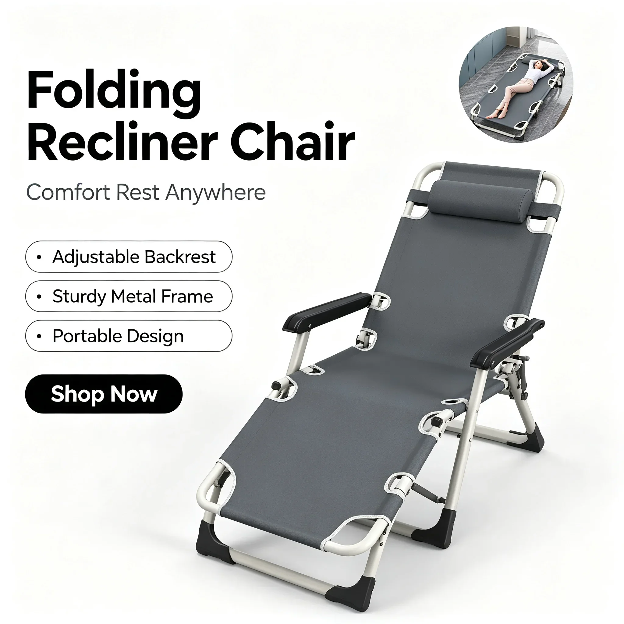 Office Lunch Nap Folding Loung - Outdoor Daybed Furniture ulasan dan harga