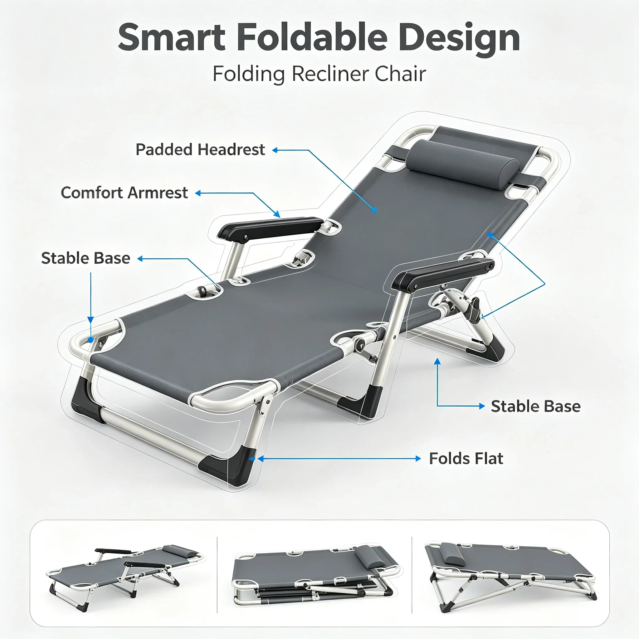 Office Lunch Nap Folding Loung - Outdoor Daybed Furniture ulasan dan harga
