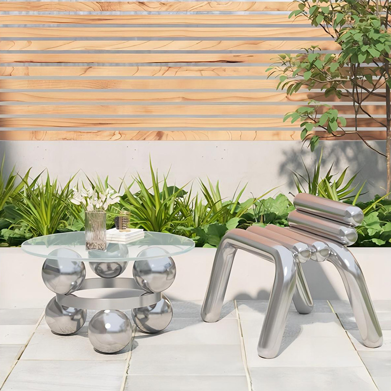 Stainless steel chair light lu - Outdoor Furniture Luxury ulasan dan harga