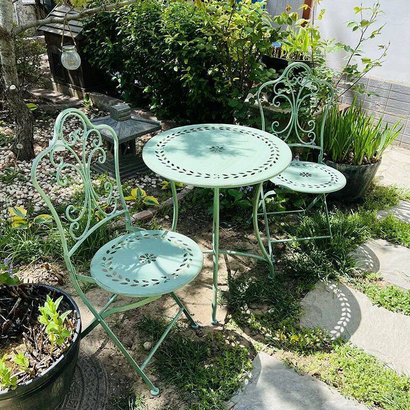 French Country Iron Table and  - Outdoor Furniture Metal Chairs ulasan dan harga